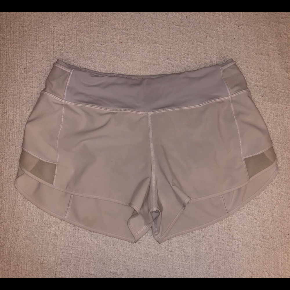 Lululemon White Speed Up Shorts 2.5” inseam